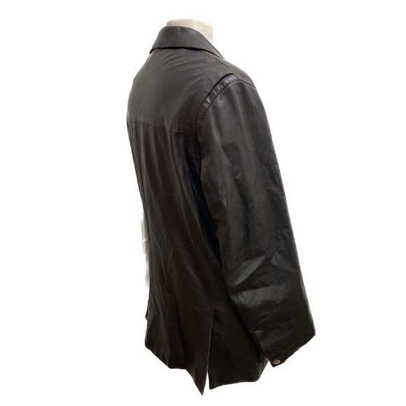 100% Authentic Ermenegildo Zegna 3/4 Leather Men's Jacket Size Large - Picture 8 of 13